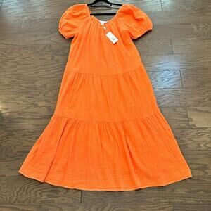Lilly Pulitzer Zemini Maxi Coverup Dress - Orange Size Medium NWT